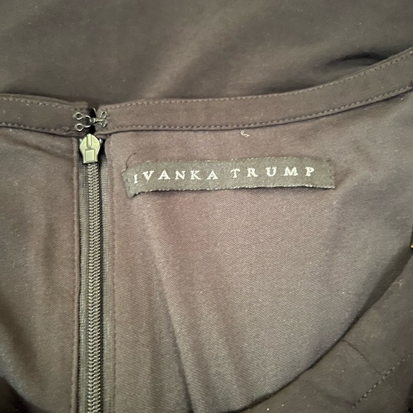 Ivanka Trump black Jersey dress with gold shoulder details - Picture 2 of 4